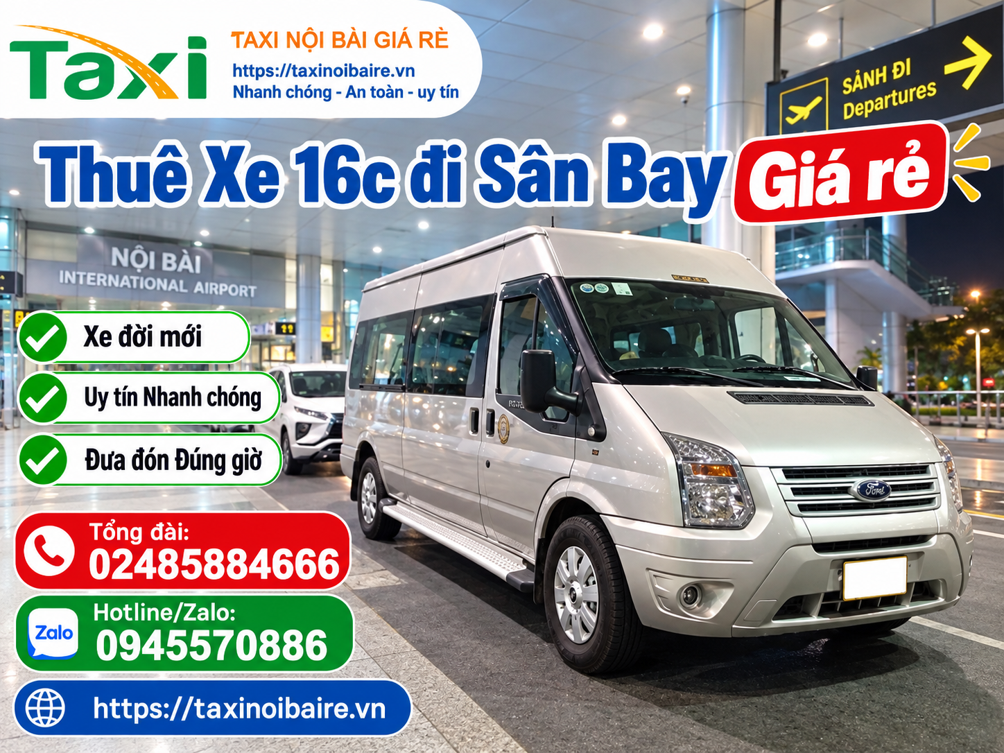taxi nội bài 16 chỗ
